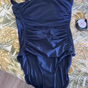 INC International Concepts Navy One Piece Swimsuit